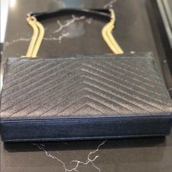 Saint Laurent Classic Monogram Envelope Satchel Matelasse Chevron Leather Large - Picture 3 of 6